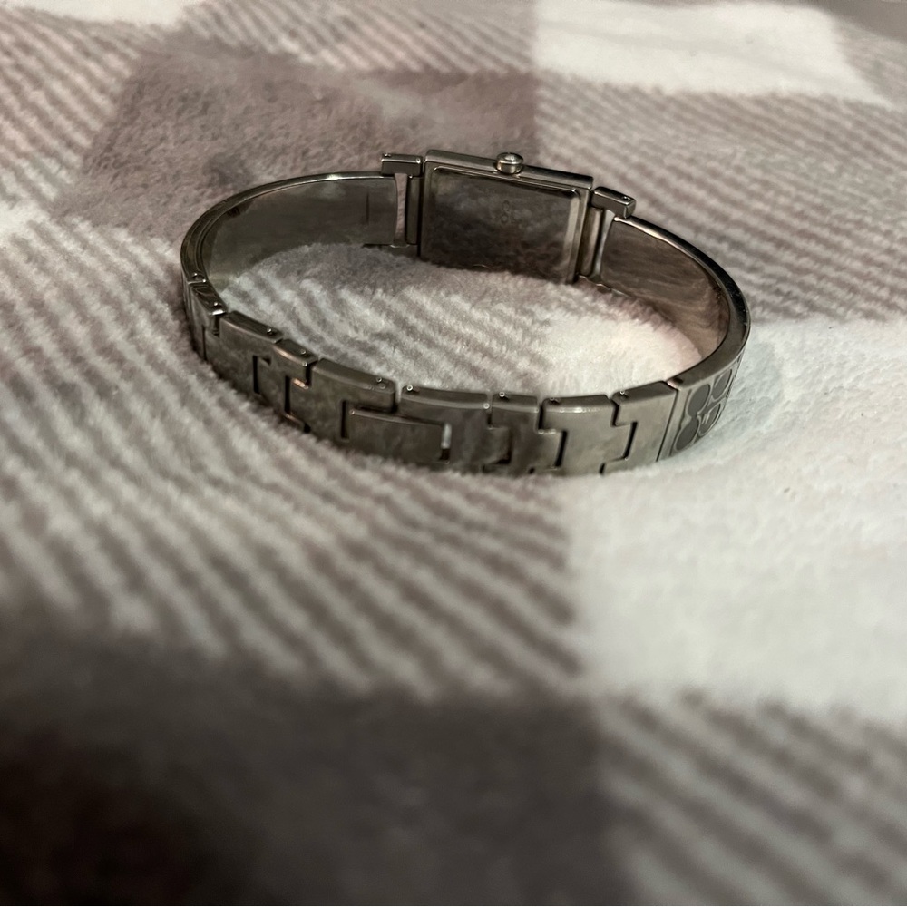 Coach Metallic Silver Rectangular Watch - image 5